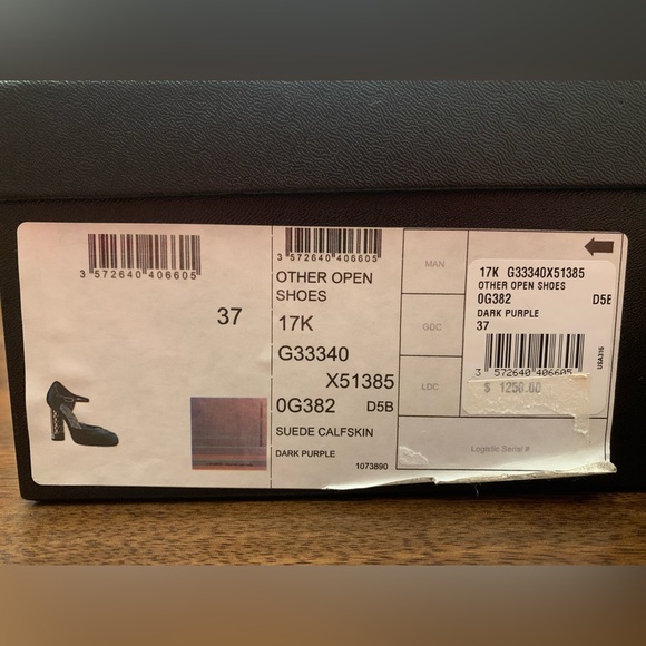 Channel suede calfskin dark purple heels size 37 - Picture 7 of 12